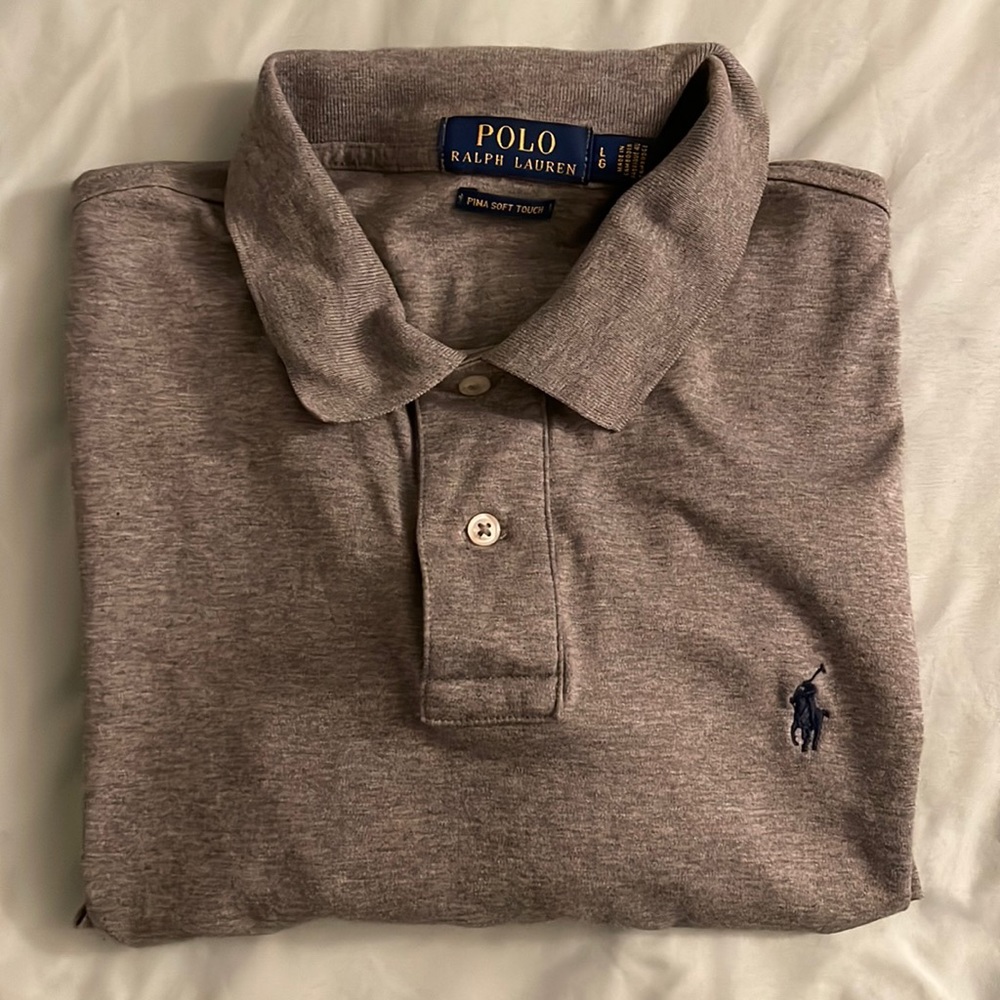Polo Ralph Lauren Pima Soft Touch Grey Mens Large Pre-Owned
